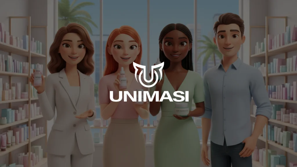 Jasa Animasi 3D Launching Produk Skincare profesional dari Unimasi. Kami jasa pembuatan video animasi 2D, 3D, Motion Graphic, dan AI.