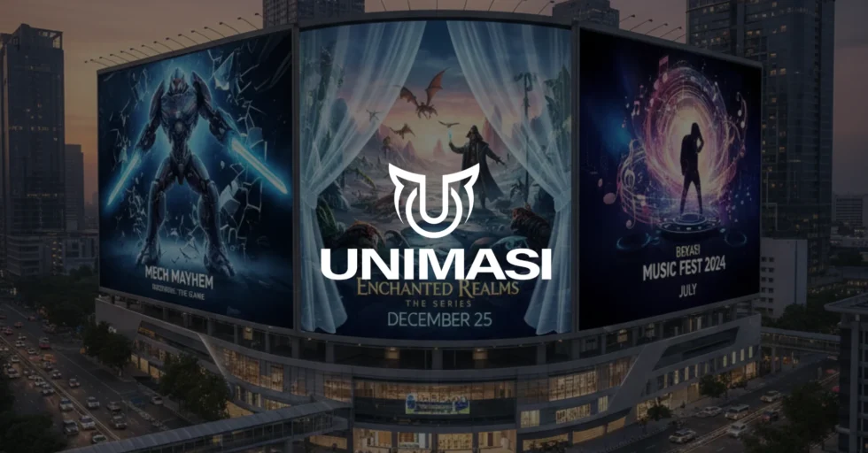 Cari Vendor Videotron 3D entertainment Bekasi? Unimasi sediakan jasa pembuatan video animasi 3D, Motion Graphic & AI yang memukau.