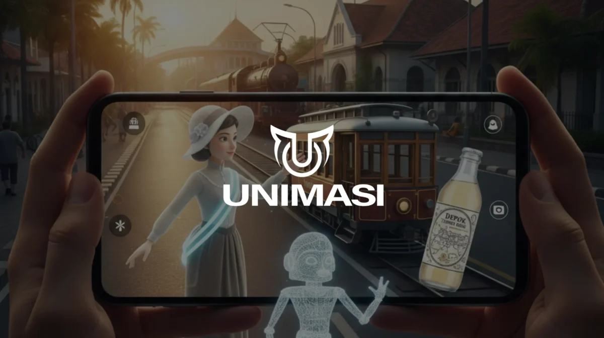 Jasa AR Historical Tour Depok: Unimasi. Teknologi AR, animasi 3D, AI untuk pengalaman tur sejarah yang imersif dan edukatif di Kota Depok.