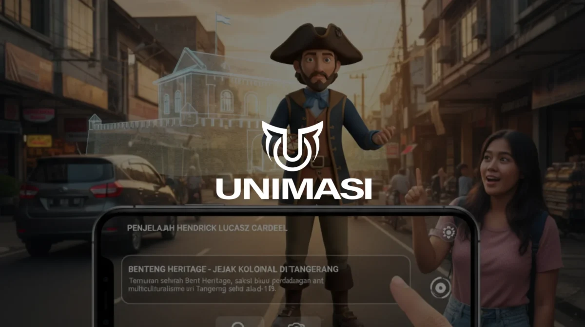 Jasa AR Historical Tour Tangerang. Solusi visual imersif didukung teknologi animasi 3D, Motion Graphic, dan AI dari Unimasi.