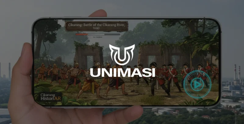 Jasa AR Historical Tour Cikarang: Unimasi. Animasi 3D dan Augmented Reality untuk pengalaman wisata sejarah yang interaktif dan modern.